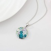 image:imageEVEVIC Austrian Crystals Round Disc Pendant Necklace Earrings Set for Women 14K Gold Plated Jewelry Sets