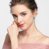 image:imageEVEVIC Austrian Crystals Round Disc Pendant Necklace Earrings Set for Women 14K Gold Plated Jewelry Sets