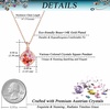image:imageEVEVIC Dainty Austrian Crystals Square Pendant Necklaces for Women Fashion 14K Gold Plated Hypoallergenic JewelryRed Main CrystalRose Goldtone