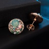 image:imageEVEVIC Multicolored Austrian Crystal Stud Earrings and Necklace Sets for Women Fashion Hypoallergenic Jewelry Set GiftsGreen Main CrystalRose Goldtone