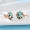 image:imageEVEVIC Multicolored Austrian Crystal Stud Earrings and Necklace Sets for Women Fashion Hypoallergenic Jewelry Set GiftsGreen Main CrystalRose Goldtone