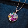 image:imageEVEVIC Multicolored Austrian Crystal Stud Earrings and Necklace Sets for Women Fashion Hypoallergenic Jewelry Set GiftsRose Main CrystalRose Goldtone