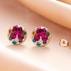 image:imageEVEVIC Multicolored Austrian Crystal Stud Earrings and Necklace Sets for Women Fashion Hypoallergenic Jewelry Set GiftsRose Main CrystalRose Goldtone