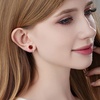 image:imageEVEVIC Round Austrian Crystal Clip On Earrings for Women  14K Gold PlatedSilicone Comfort PadBrighten Up Daily OutfitsGift Box IncludedBurgundyGoldtone