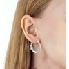 image:imagePearl Hoop Earrings for Women Pearl Earrings with Twisted 14K Gold Plated Hoops Hypoallergenic Elegant Jewelry Wedding Anniversary Birthday Christmas GiftSilver