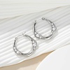 image:imagePearl Hoop Earrings for Women Pearl Earrings with Twisted 14K Gold Plated Hoops Hypoallergenic Elegant Jewelry Wedding Anniversary Birthday Christmas GiftSilver