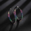 image:imageSparkly Austrian Crystal Hinged Hoop Earrings for Women 14K Gold Plated Hypoallergenic Jewelry Gifts for WomenColorful Crystals Blacktone