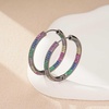 image:imageSparkly Austrian Crystal Hinged Hoop Earrings for Women 14K Gold Plated Hypoallergenic Jewelry Gifts for WomenColorful Crystals Blacktone