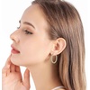 image:imageSparkly Austrian Crystal Hinged Hoop Earrings for Women 14K Gold Plated Hypoallergenic Jewelry Gifts for WomenWhiteGoldtone