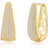 image:imageAustrian Crystal Oval Hoop Earrings for Women Hinged Hoop 14K Gold Plated Hypoallergenic Statement Jewelry GiftGold