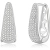 image:imageAustrian Crystal Oval Hoop Earrings for Women Hinged Hoop 14K Gold Plated Hypoallergenic Statement Jewelry GiftSilver