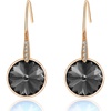 image:imageAustrian Crystal Round Drop Dangle Earrings for Women 14K Gold Plated Hypoallergenic JewelryGreyBlack