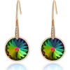 image:imageAustrian Crystal Round Drop Dangle Earrings for Women 14K Gold Plated Hypoallergenic JewelryRainbow