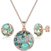 image:imageEVEVIC Multicolored Austrian Crystal Stud Earrings and Necklace Sets for Women Fashion Hypoallergenic Jewelry Set GiftsGreen Main CrystalRose Goldtone