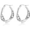 image:imagePearl Hoop Earrings for Women Pearl Earrings with Twisted 14K Gold Plated Hoops Hypoallergenic Elegant Jewelry Wedding Anniversary Birthday Christmas GiftSilver
