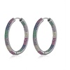 image:imageSparkly Austrian Crystal Hinged Hoop Earrings for Women 14K Gold Plated Hypoallergenic Jewelry Gifts for WomenColorful Crystals Blacktone