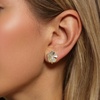 image:imageEVEVIC Austrian Crystal Flower Clip on Earrings for Women Trendy 14K Gold Plated Hypoallergenic Non Pierced Jewelry GiftLight Topaz