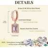image:imageTrendy Austrian Crystal Rectangle Drop Leverback Earrings for Women 14k White Gold Plated Huggie Earring Hypoallergenic Jewelry GiftAntique Pink  Goldtone