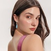image:imageAustrian Crystal Teardrop Earrings Flower Dangle Earrings for Women 14K Gold Plated Drop Stud Earrings Hypoallergenic JewelryAquamarine