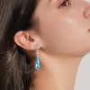 image:imageAustrian Crystal Teardrop Earrings Flower Dangle Earrings for Women 14K Gold Plated Drop Stud Earrings Hypoallergenic JewelryAquamarine