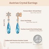 image:imageAustrian Crystal Teardrop Earrings Flower Dangle Earrings for Women 14K Gold Plated Drop Stud Earrings Hypoallergenic JewelryAquamarine