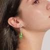 image:imageAustrian Crystal Teardrop Earrings Flower Dangle Earrings for Women 14K Gold Plated Drop Stud Earrings Hypoallergenic JewelryGreen