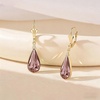 image:imageEVEVIC Teardrop Austrian Crystal Leverback Dangle Drop Earrings for Women  14K Gold PlatedClassic Teardrop EleganceLeverback for Easy Secure WearGift Box Included Brighten Up Daily and Party LooksAntique Pink