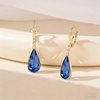 image:imageEVEVIC Teardrop Austrian Crystal Leverback Dangle Drop Earrings for Women  14K Gold PlatedClassic Teardrop EleganceLeverback for Easy Secure WearGift Box Included Brighten Up Daily and Party LooksBermuda Blue