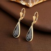 image:imageEVEVIC Teardrop Austrian Crystal Leverback Dangle Drop Earrings for Women  14K Gold PlatedClassic Teardrop EleganceLeverback for Easy Secure WearGift Box Included Brighten Up Daily and Party LooksBlack