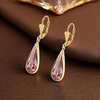 image:imageEVEVIC Teardrop Austrian Crystal Leverback Dangle Drop Earrings for Women  14K Gold PlatedClassic Teardrop EleganceLeverback for Easy Secure WearGift Box Included Brighten Up Daily and Party LooksAntique Pink