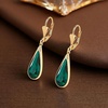 image:imageEVEVIC Teardrop Austrian Crystal Leverback Dangle Drop Earrings for Women  14K Gold PlatedClassic Teardrop EleganceLeverback for Easy Secure WearGift Box Included Brighten Up Daily and Party LooksEmerald Green