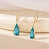 image:imageEVEVIC Teardrop Austrian Crystal Leverback Dangle Drop Earrings for Women  14K Gold PlatedClassic Teardrop EleganceLeverback for Easy Secure WearGift Box Included Brighten Up Daily and Party LooksAquamarine