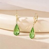 image:imageEVEVIC Teardrop Austrian Crystal Leverback Dangle Drop Earrings for Women  14K Gold PlatedClassic Teardrop EleganceLeverback for Easy Secure WearGift Box Included Brighten Up Daily and Party LooksFern Green