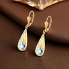 image:imageEVEVIC Teardrop Austrian Crystal Leverback Dangle Drop Earrings for Women  14K Gold PlatedClassic Teardrop EleganceLeverback for Easy Secure WearGift Box Included Brighten Up Daily and Party LooksAurora Borealis