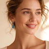 image:imageEVEVIC Teardrop Austrian Crystal Leverback Dangle Drop Earrings for Women  14K Gold PlatedClassic Teardrop EleganceLeverback for Easy Secure WearGift Box Included Brighten Up Daily and Party LooksDark Blue