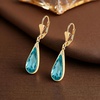 image:imageEVEVIC Teardrop Austrian Crystal Leverback Dangle Drop Earrings for Women  14K Gold PlatedClassic Teardrop EleganceLeverback for Easy Secure WearGift Box Included Brighten Up Daily and Party LooksAquamarine
