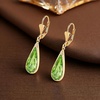 image:imageEVEVIC Teardrop Austrian Crystal Leverback Dangle Drop Earrings for Women  14K Gold PlatedClassic Teardrop EleganceLeverback for Easy Secure WearGift Box Included Brighten Up Daily and Party LooksFern Green