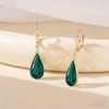 image:imageEVEVIC Teardrop Austrian Crystal Leverback Dangle Drop Earrings for Women  14K Gold PlatedClassic Teardrop EleganceLeverback for Easy Secure WearGift Box Included Brighten Up Daily and Party LooksEmerald Green
