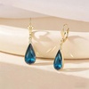 image:imageEVEVIC Teardrop Austrian Crystal Leverback Dangle Drop Earrings for Women  14K Gold PlatedClassic Teardrop EleganceLeverback for Easy Secure WearGift Box Included Brighten Up Daily and Party LooksDark Blue