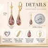 image:imageEVEVIC Teardrop Austrian Crystal Leverback Dangle Drop Earrings for Women  14K Gold PlatedClassic Teardrop EleganceLeverback for Easy Secure WearGift Box Included Brighten Up Daily and Party LooksAntique Pink