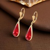 image:imageEVEVIC Teardrop Austrian Crystal Leverback Dangle Drop Earrings for Women  14K Gold PlatedClassic Teardrop EleganceLeverback for Easy Secure WearGift Box Included Brighten Up Daily and Party LooksRed