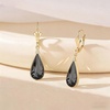 image:imageEVEVIC Teardrop Austrian Crystal Leverback Dangle Drop Earrings for Women  14K Gold PlatedClassic Teardrop EleganceLeverback for Easy Secure WearGift Box Included Brighten Up Daily and Party LooksBlack