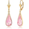 image:imageEVEVIC Teardrop Austrian Crystal Leverback Dangle Drop Earrings for Women  14K Gold PlatedClassic Teardrop EleganceLeverback for Easy Secure WearGift Box Included Brighten Up Daily and Party LooksPink