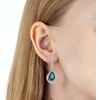 image:imageEVEVIC Trendy Austrian Crystal Teardrop Halo Hollow Drop Earrings for Women 14K Gold Plated Dangle Earring Hypoallergenic Jewelry GiftDark Blue
