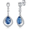 image:imageEVEVIC Trendy Austrian Crystal Teardrop Halo Hollow Drop Earrings for Women 14K Gold Plated Dangle Earring Hypoallergenic Jewelry GiftDark Blue