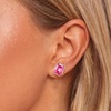 image:imageOctagon Austrian Crystal Dainty Stud Earrings for Women  14K Gold PlatedHypoallergenic S925 Sterling Silver PostBrilliant Octagon CutMinimalist Design for Daily LooksPink