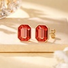 image:imageOctagon Austrian Crystal Dainty Stud Earrings for Women  14K Gold PlatedHypoallergenic S925 Sterling Silver PostBrilliant Octagon CutMinimalist Design for Daily LooksRed