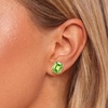 image:imageOctagon Austrian Crystal Dainty Stud Earrings for Women  14K Gold PlatedHypoallergenic S925 Sterling Silver PostBrilliant Octagon CutMinimalist Design for Daily LooksFern Green