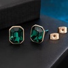 image:imageOctagon Austrian Crystal Dainty Stud Earrings for Women  14K Gold PlatedHypoallergenic S925 Sterling Silver PostBrilliant Octagon CutMinimalist Design for Daily LooksGreen