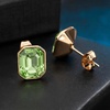 image:imageOctagon Austrian Crystal Dainty Stud Earrings for Women  14K Gold PlatedHypoallergenic S925 Sterling Silver PostBrilliant Octagon CutMinimalist Design for Daily LooksFern Green